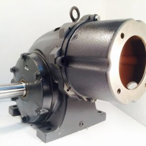 F329-344233 Gearbox with C-face kit for 143TC/145TC motor, 50 ratio, 35 RPM, 2HP max input, F-1