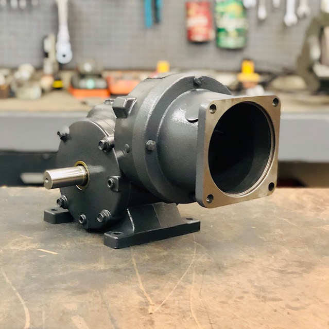 E434-344230 Gearbox with C-face kit for 140TC motor, 26 ratio, 68 RPM, 1.5HP max input, F-1